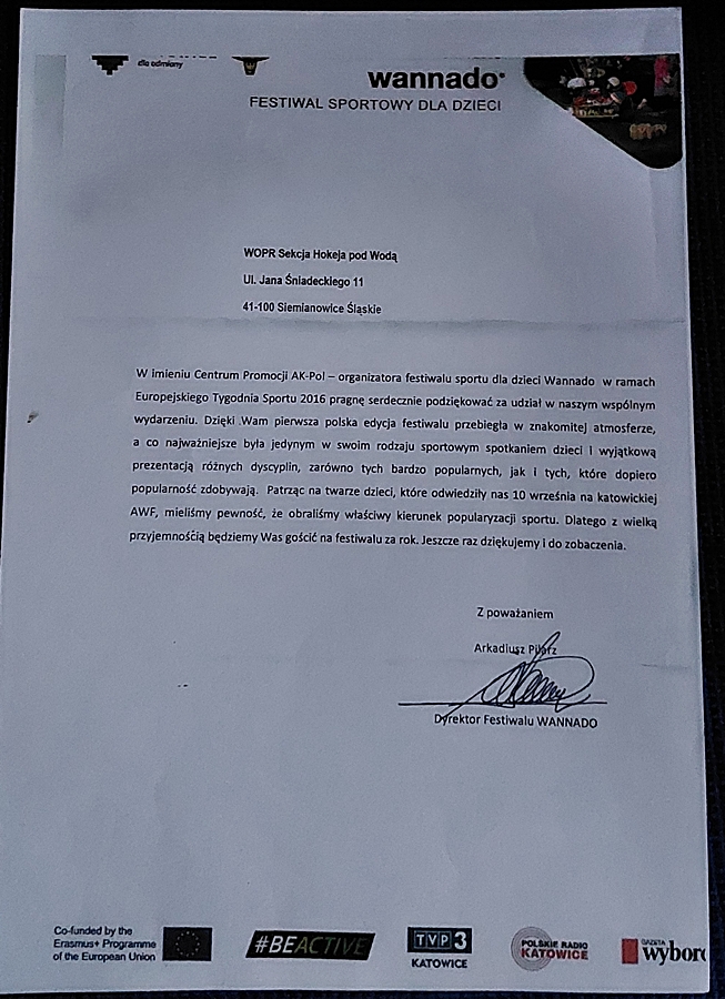 Hokej pod wodą Walenie UWH Siemianowice Śląskie